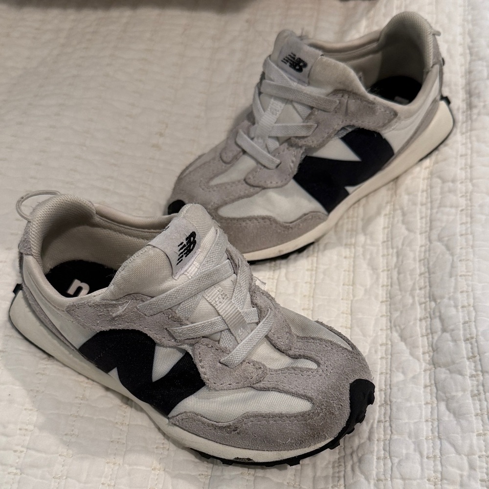 New Balance Kids' White and Black Sneakers